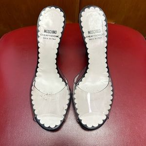 Moschino clear strapped heels, size 36